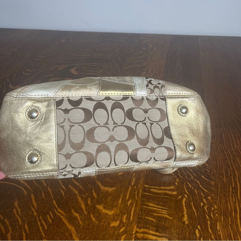 Coach Mosaic Gallery Patchwork Metallic Gold And … - image 5